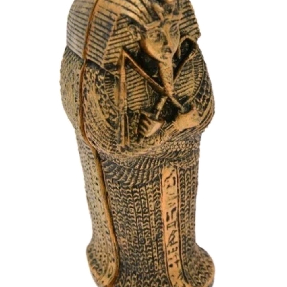 Egyptian Pharaoh Figurine in Gold and Black